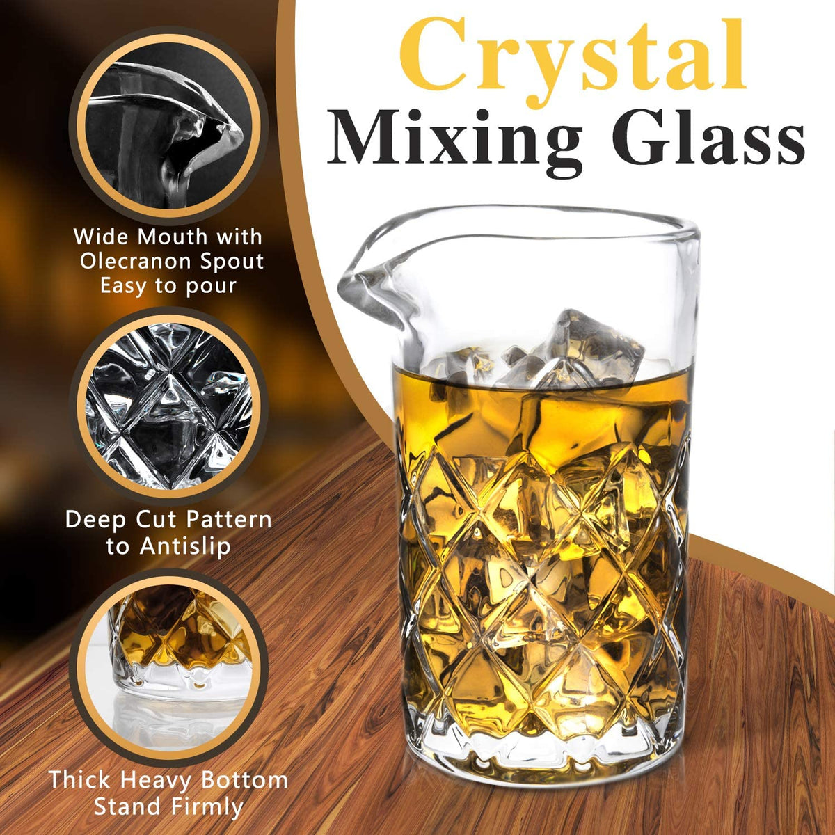Buy boxoon Crystal Cocktail Mixing Glass Clear Bartender Beaker Bar Mixing  Pitcher Cocktail Stirring Beaker Whiskey Stirring Glass Cup Online at Low  Prices in India - .in